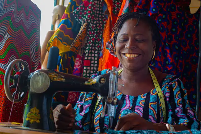 Nigerian woman sewing