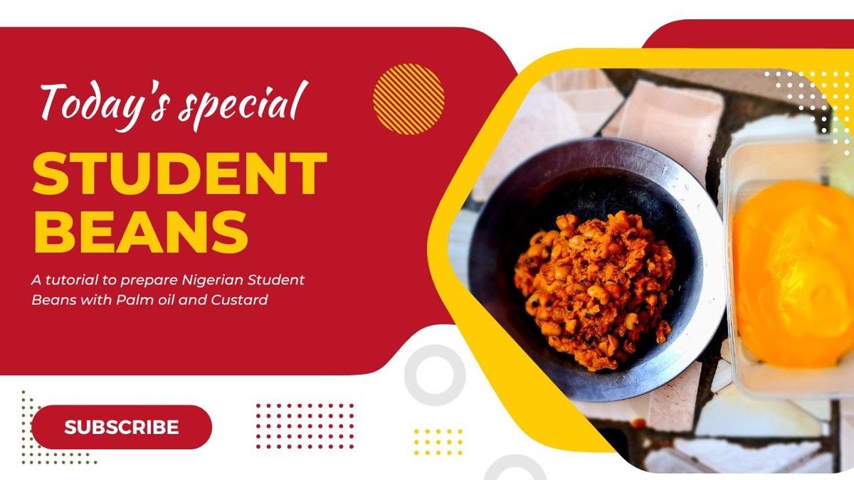'Video thumbnail for How to Prepare Nigerian Student Beans With Palm Oil and Custard'