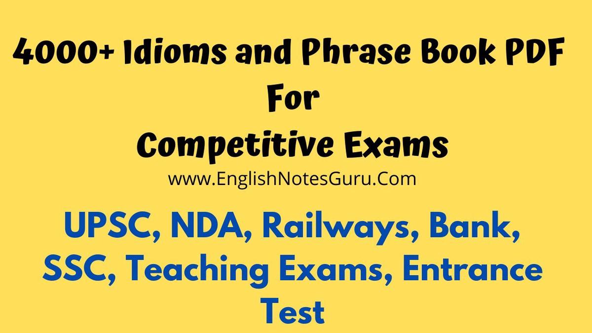 'Video thumbnail for Idioms and Phrases PDF Download | For All Competitive Exams| UPSC, SSC CGL, B.ed, D.el.ed, Bank'