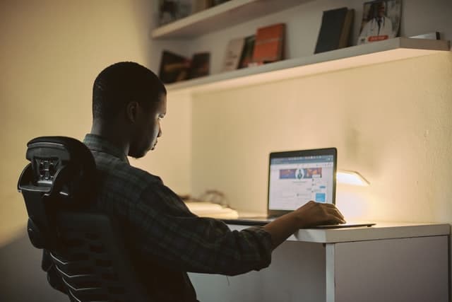 Nigerian student studying