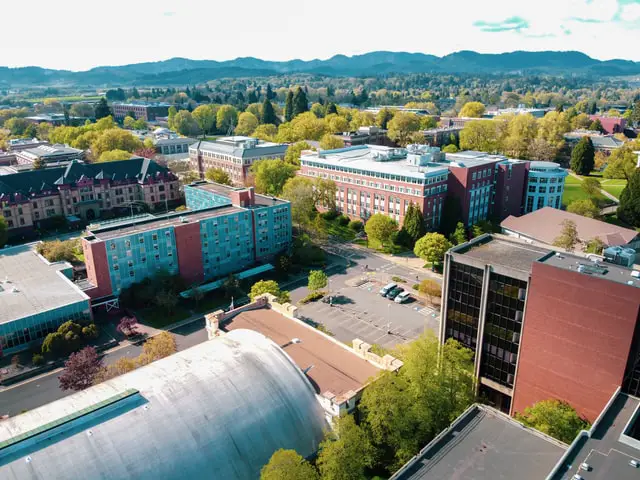 aerial view of University campus
