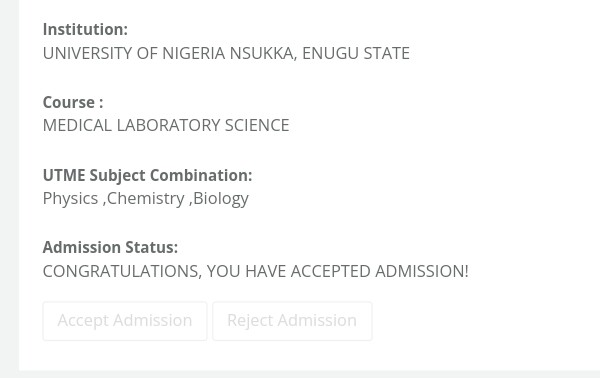 accept admission