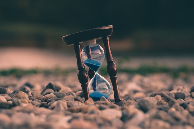 hourglass on stone