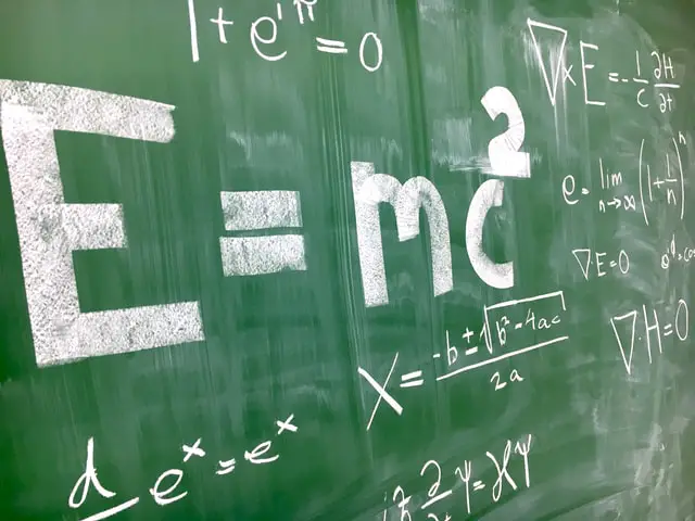 Mathematical equation on a chalk board