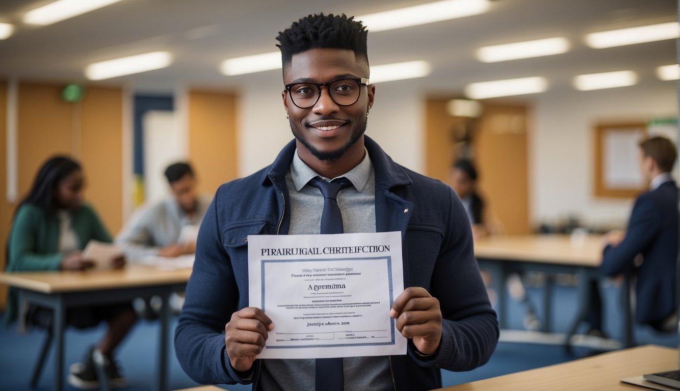 man holding a certificate